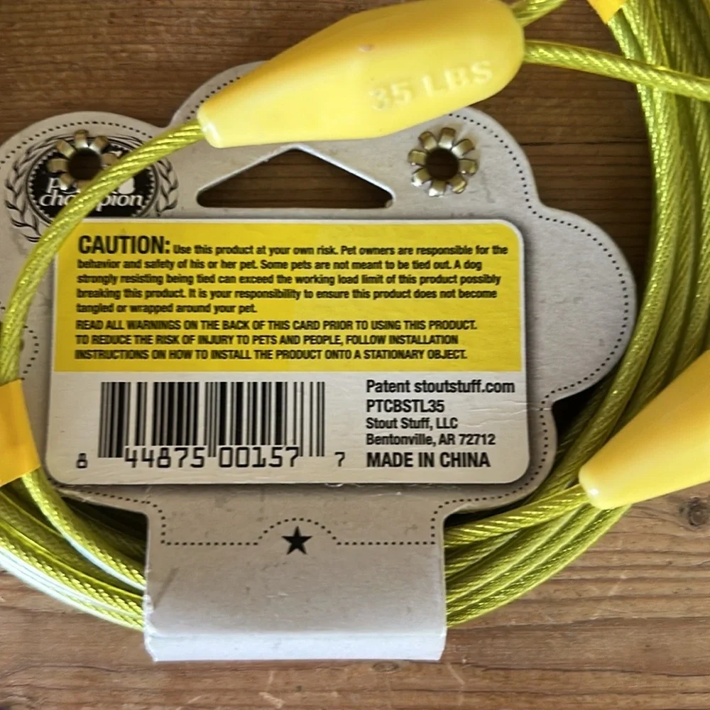 Pet Champion Dog Tie-Out Cable 25ft 30lbs Dogs Animals Yard Leash NEW!